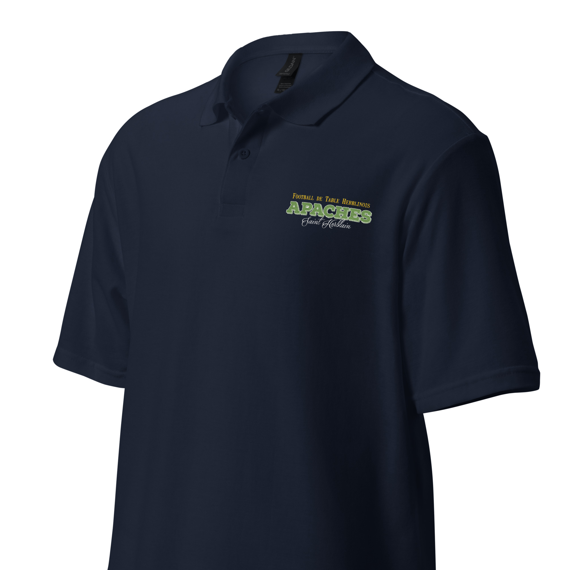 Polo piqué noir, brodé – Image 4